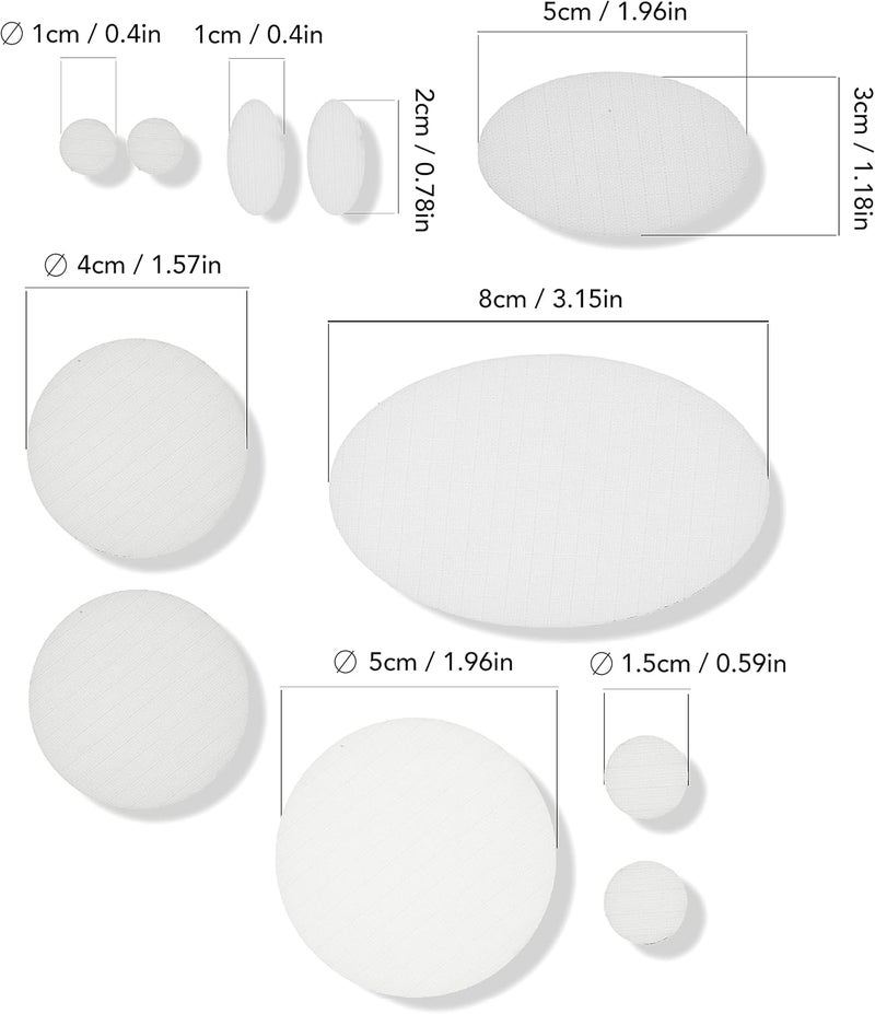 aZengear Repair Patches for Jackets, Tent, Shoe Toe, Air Mattress, Inflatables, PVC Gear - Waterproof, Self-Adhesive, Tear-Cold-Heat-Resistant, Down Puffer Coat (11 Pcs, White) - Image 3